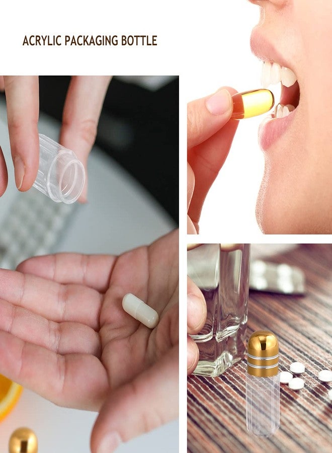 Balacoo 50pcs Mini Pill Case Powder Bottle Container Clear Container Storage Jars Empty Medicine Pill Fake Capsule Container Transparent Container Sealed Jar Solid Capsule Bottle - Image 3